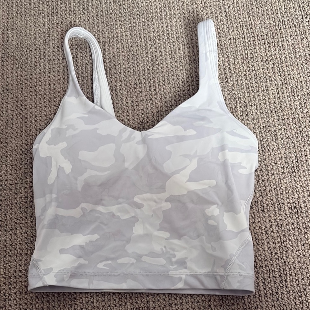 Lululemon white and grey camo align tank